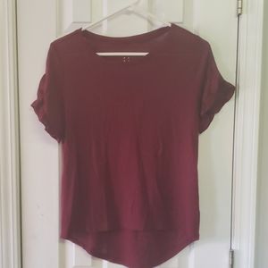 Maroon Short Sleeve Blouse